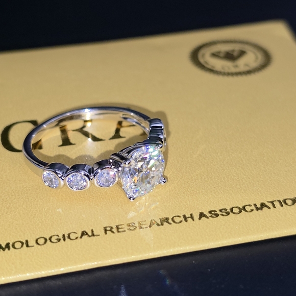 2 CTW Moissanite White Gold Filled Ring . - Picture 1 of 7